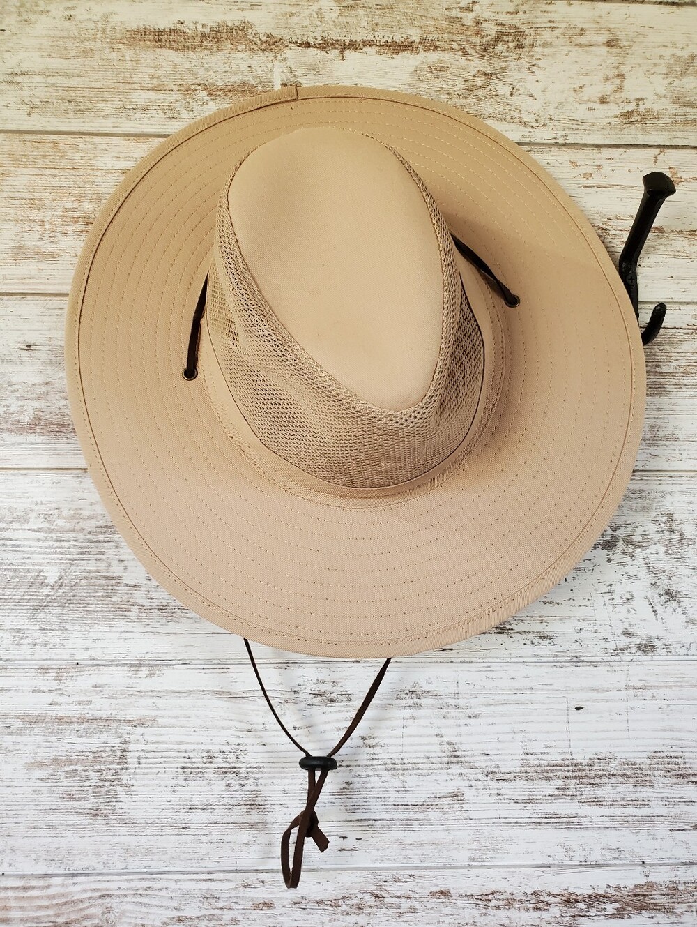 Goldcoast Sunwear Stream Tan Mesh Safari Outback Wide Brim Sun Hat Unisex - Picture 1 of 12